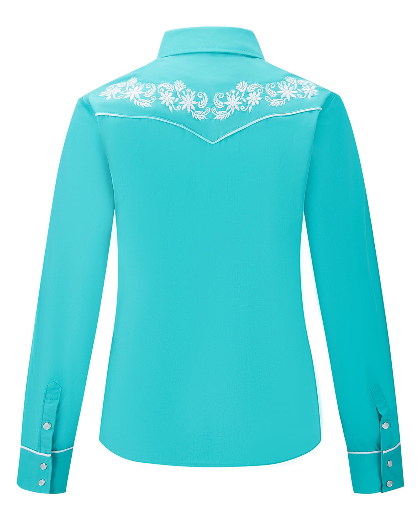 Prairie Embroidery Cowgirl Shirt | Turquoise Sky