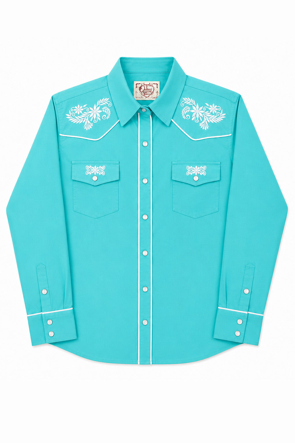 Prairie Embroidery Cowgirl Shirt | Turquoise Sky