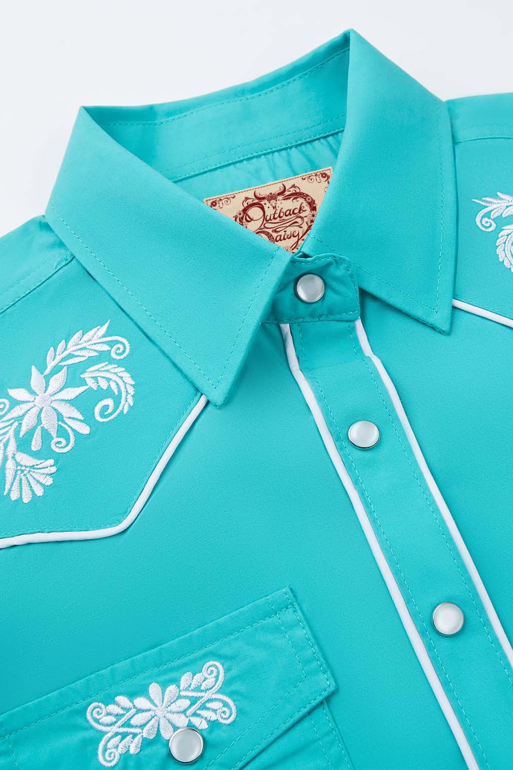 Prairie Embroidery Cowgirl Shirt | Turquoise Sky
