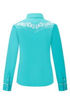 Prairie Embroidery Cowgirl Shirt | Turquoise Sky