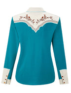 Prairie Vine Embroidery Cowgirl Shirt | Desert Turquoise