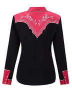 Prairie Vine Embroidery Cowgirl Shirt | Rose Pink