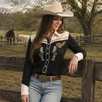 Wild Rose Embroidery Cowgirl Shirt | Desert Luck