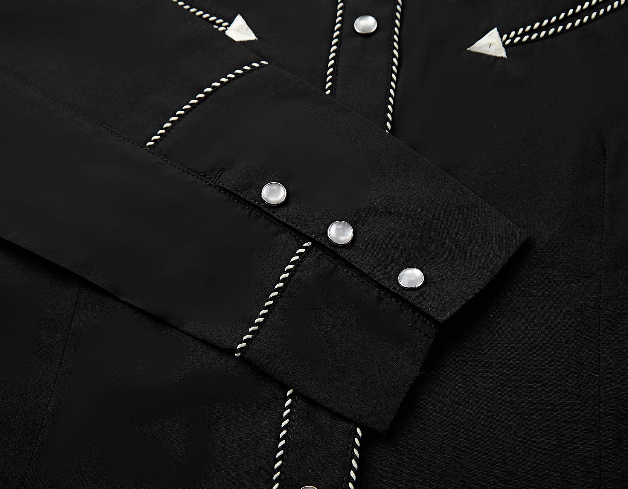 Silver Stallion Embroidery Cowgirl Shirt | Midnight Black
